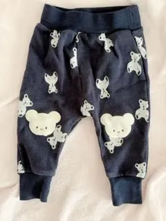 明日まで　バースデイ　cottoli ベビー パンツ くま柄 ネイビー ズボン