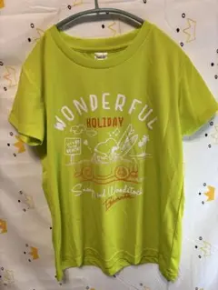 PEANUTS スヌーピー 半袖Tシャツ M ライムグリーン【L0033】