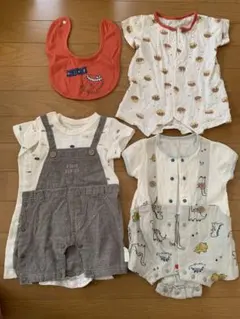 【バラ売り可】ベビー ロンパース 3枚セット スタイ付きのサムネイル