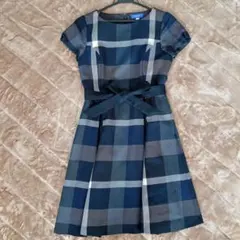 BLUE LABEL チェック柄 ワンピース ネイビー 36