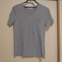 chocolat raffine グレー Vネック Tシャツ薄手　洗濯済み
