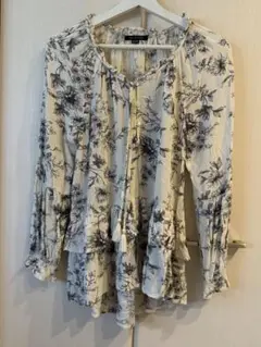 AMERICAN EAGLE★ 花柄フリル長袖チュニック★XS