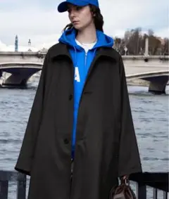 【ENDER PRODUCTS】TRカルゼ ビッグシルエットスタンドカラーコート