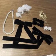 ウェディング　ヘアアクセサリー、イヤリング、パールネックレス