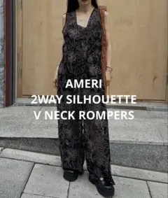 Ameri 2WAY SILHOUETTE V NECK ROMPERS - メルカリ