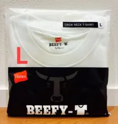 【Hanes】ヘインズ ビーフィー 白 半袖Tシャツ L ホワイト 綿100hのサムネイル
