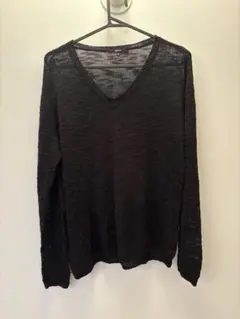 SHELLAC シェラック　ブラック Vネックニット 48