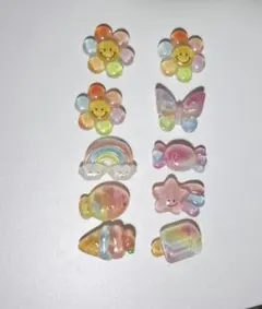 カラフルデコレーションパーツセット 10個