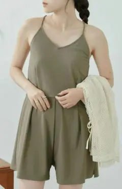 新品【CIAOPANIC TYPY】キャミオールインワン水着2点SET カーキ