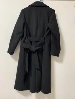 GRL ze688 リボンベルト付きファーガウンコート　ブラック