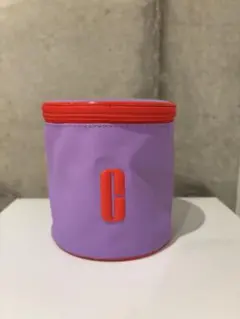 CLINIQUE・紫と赤の円筒型ポーチ