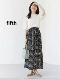 fifth フィフス スカート レオパード プリーツ ロング スカート