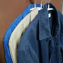 UNIQLO　長袖　麻シャツ3枚セット（ネイビー・ベージュ・青）