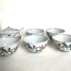 九谷焼 湯呑み茶碗5客、急須セット