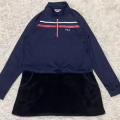 ✨美品✨ FILA ハーフジップ ワンピース 切替 ジャージ素材 テニス ゴルフ