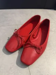 ZARA 赤 バレエシューズ 23.5cm 36