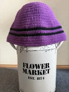 クラッシャーハット　クロシェハット　バケットハット　 ハンドメイド