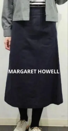 MARGARET HOWELL リネン100 フレアスカートⅡ ネイビー ロング - メルカリ