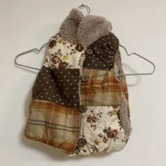 パッチワークデザイン ベビーベスト80cmリバーシブル