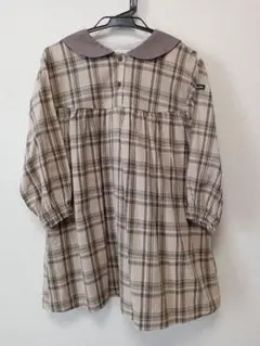 チェック柄長袖ワンピース　べべ　130