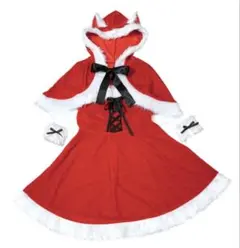 猫耳付き赤いサンタコスプレ衣装