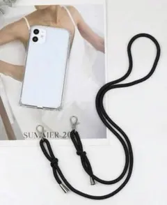 スマホ用ショルダーストラップ ブラック
