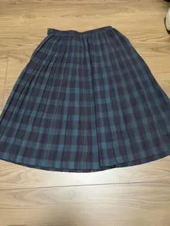 チェック プリーツスカート ロングスカート ナチュラル レトロ　上品