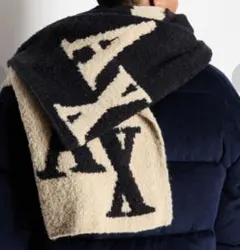 Armani Exchange ロゴ ウールブレンド リバーシブル マフラー