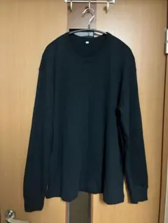 無印良品 MUJILABO 昔ながらの製法で編み立てた長袖Tシャツ 紳士L・黒