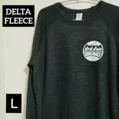 ★アメリカ古着★DELTA FLEECE グレー　プリント　スウェット　サイズM