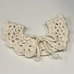 クリーム色 コットン レース編み スタイ　ベビー　犬猫