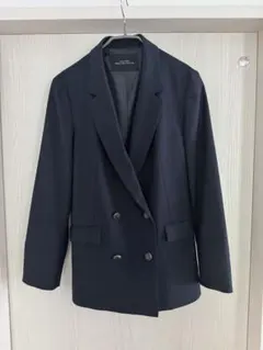 【美品】ネイビー ダブルブレスト テーラードジャケット　Sサイズ
