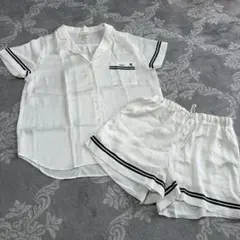 ジェラピケホワイトパジャマセット 半袖