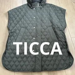 Spick & Span TICCA リバーシブルキルティングポンチョ　カーキ