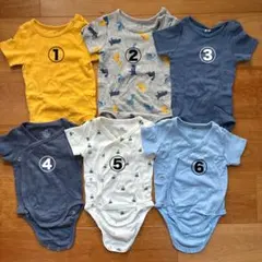 【美品】H&M ベビー ロンパース ボディスーツ 半袖 6枚セットのサムネイル