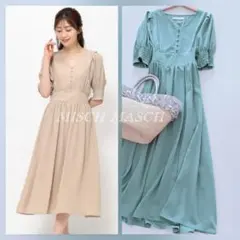 新品☆ミッシュマッシュ 前ボタンVネックワンピース　アプワイザーリッシェ