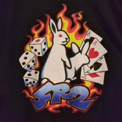 希少サイズ】FR2 Tシャツ バックビッグプリント 刺繍ロゴ ギャンブル 