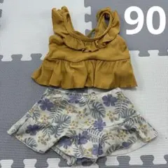 ベビー水着セット 90cm フリル 花柄