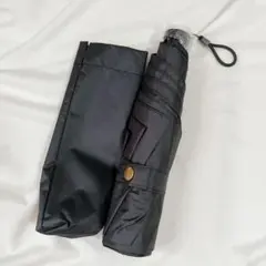 折りたたみ傘 軽量 6本骨 晴雨兼用 UVカット ポーチ付き ブラック