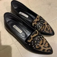 DIANA ヒョウ柄 スタッズ 22.5極美品