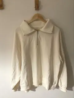EMMA CLOTHES　アイボリーハーフジップスウェット