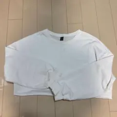 SHEIN ホワイト クロップドスウェット Lサイズ