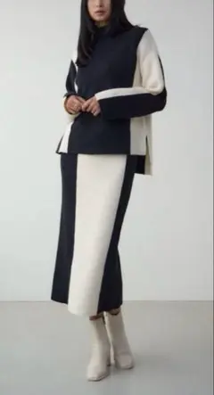新品✨AZUL BY MOUSSY バイカラー セットアップ　タグ付き　ニット
