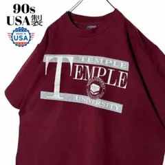 90sヴィンテージtシャツ USA製 カレッジTシャツ えんじ色 XL シングル
