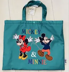 ミッキー＆ミニー ディズニー レッスンバック 絵本バック ターコイズグリーン