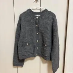 gu ツィーディーニットカーディガン グレー