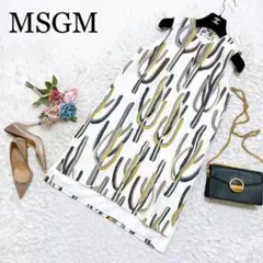 MSGM エムエスジイエム 総柄 ノースリーブワンピース コットン 40のサムネイル