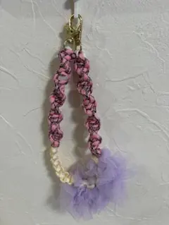 スマホストラップ ピンクと紫