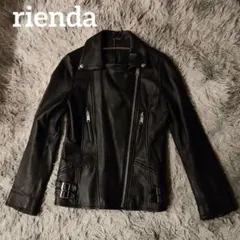 良品 リエンダ 本革 ライダースジャケット レザージャケット S ダブルジップ