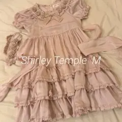 シャーリーテンプル ピンク フリルドレス 花飾り付き 発表会　結婚式　Mサイズのサムネイル